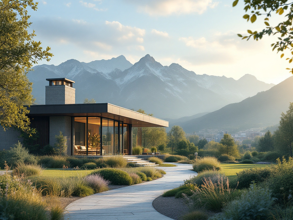 Luxury rehab center in Salt Lake City surrounded by mountains and landscaped gardens, emphasizing a serene environment for addiction recovery.